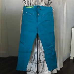 J. Crew Teal Toothpick Jeans